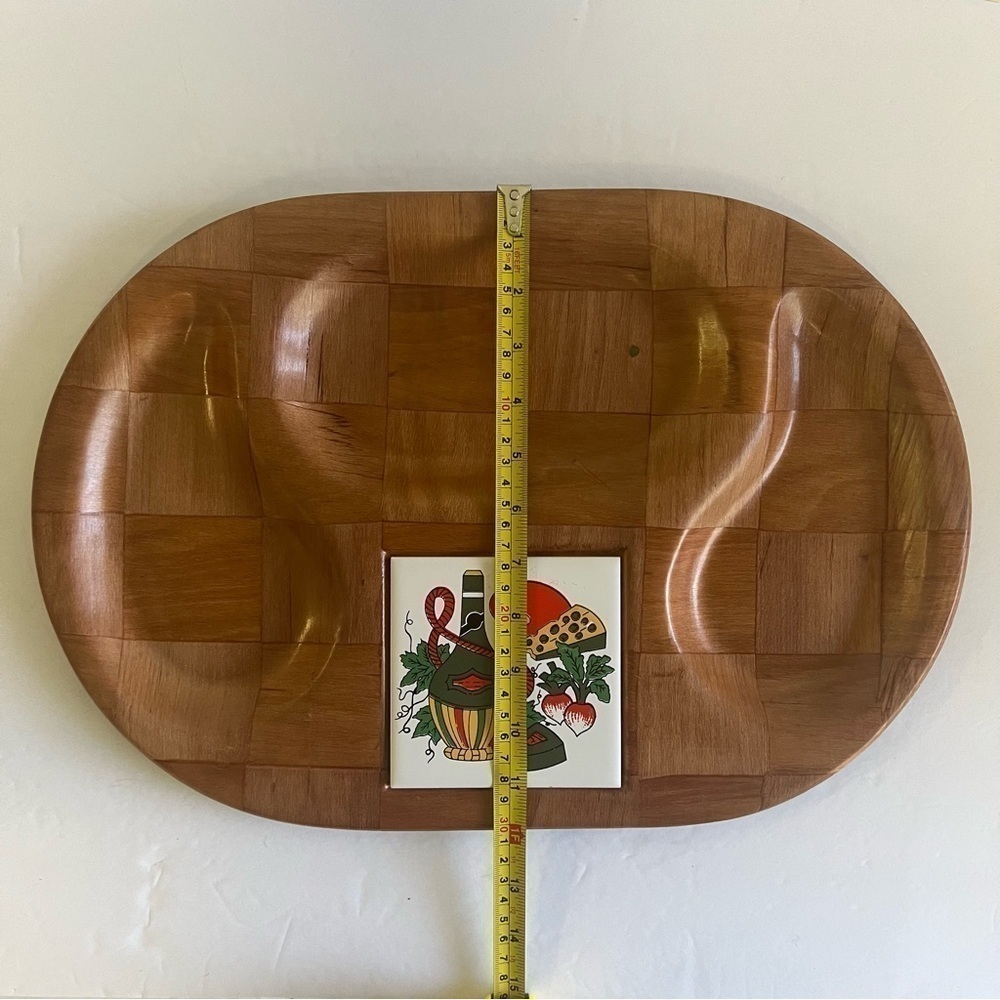 Vintage Wood Weave Platter and Charcuterie Board - Picture 5 of 5